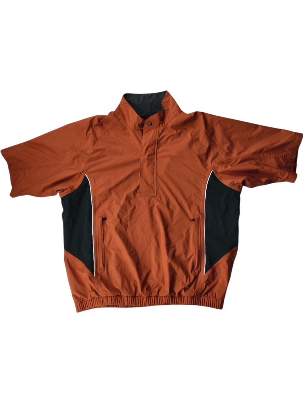 FootJoy DryJoys Mens L Orange Golf Windbreaker Pullover Jacket Performance